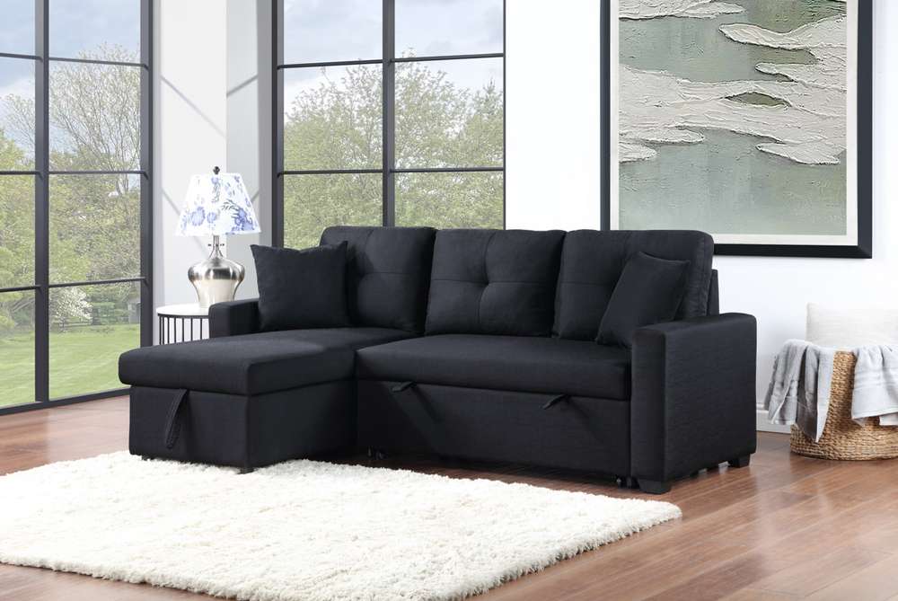 Dropship Modern Linen Convertible Loveseat Sleeper Sofa Couch With