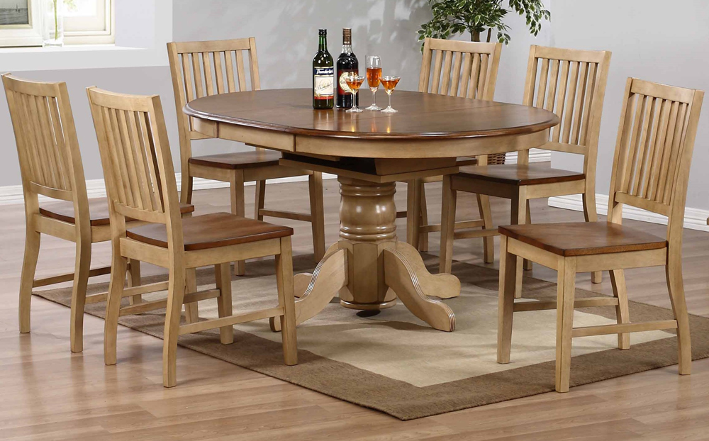 Oval Erfly Leaf Dining Set, Round Dining Table With Built In Leaf