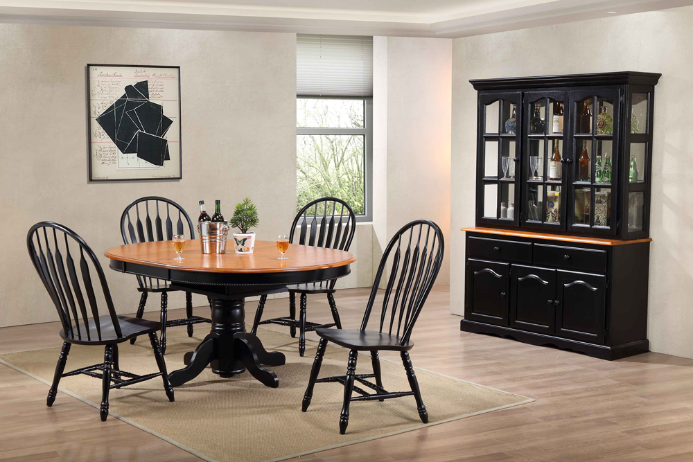 7 Piece Pedestal Dining Table Set With, Dining Room Table China Cabinet