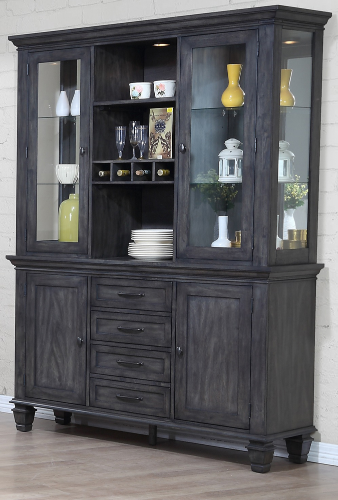 Sunset Trading Shades Of Gray China, Grey China Cabinet With Hutch