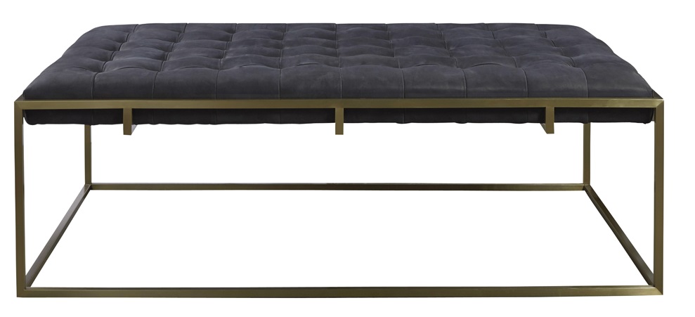 Curated Travers Tail Ottoman Black, Black Leather Ottoman Coffee Table