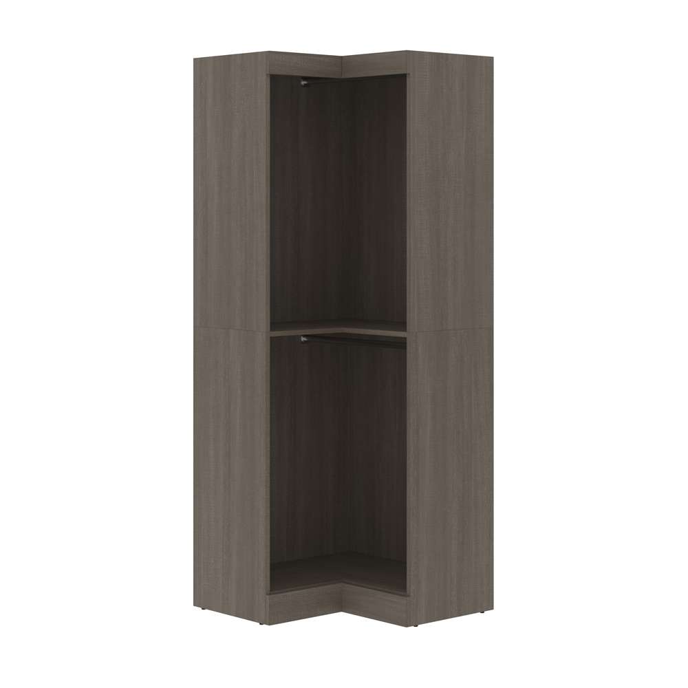 Pur by Bestar Pullout Armoire in Bark Gray