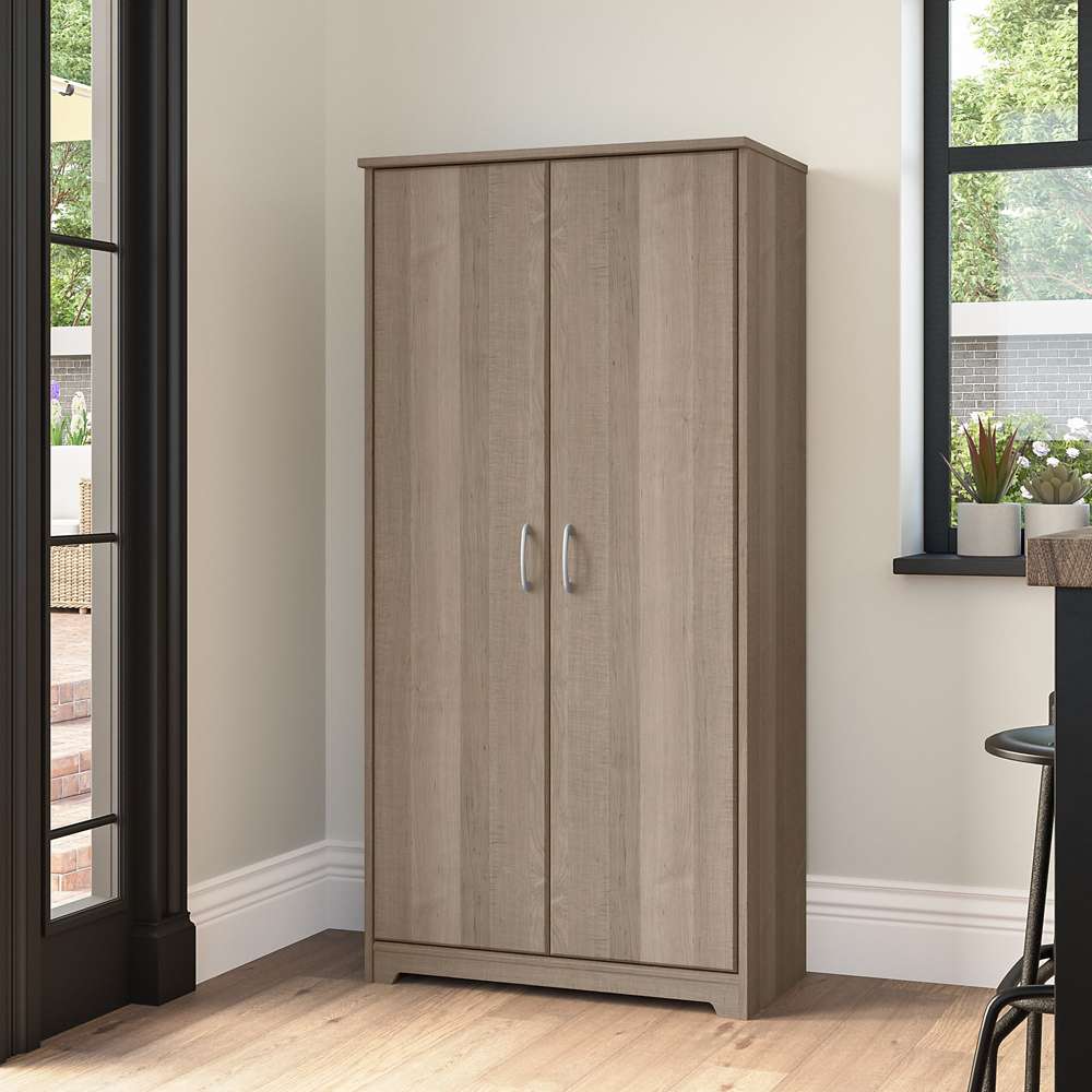 Bush Furniture Cabot Small Bathroom Storage Cabinet with Doors in Ash Gray