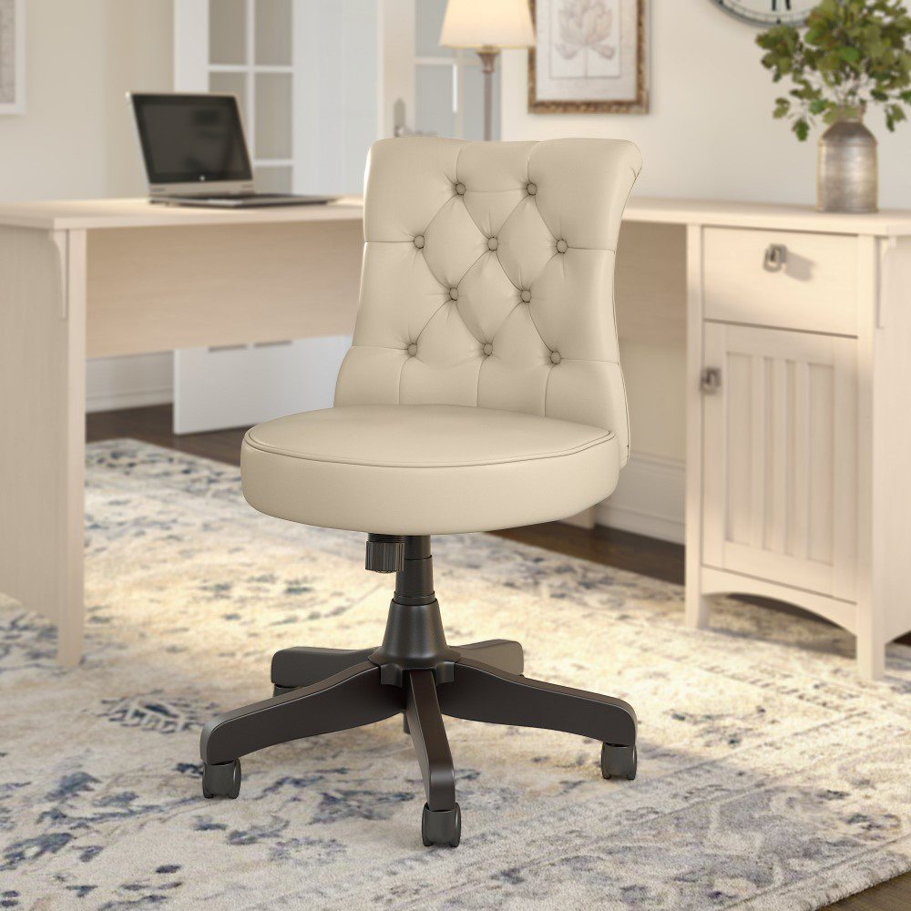 Bush Furniture - Salinas Mid Back Tufted Office Chair in Antique White