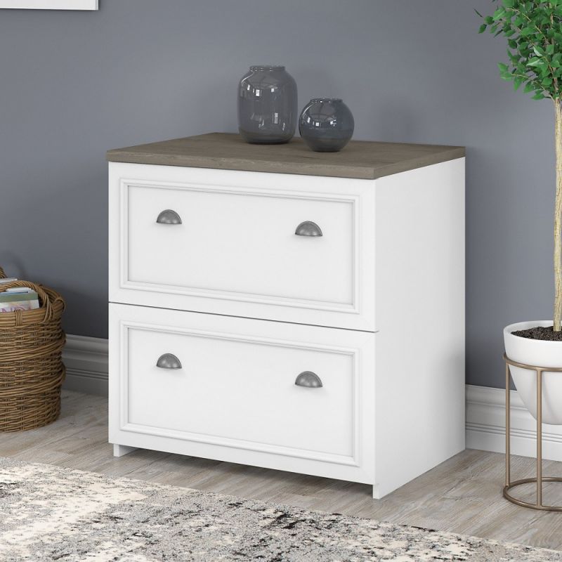 Bush Furniture - Fairview 2 Drawer Lateral File Cabinet in Pure White ...