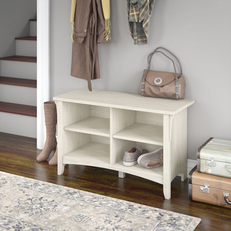 92 Sports Bush furniture salinas shoe storage bench in antique white Combine with Best Outfit