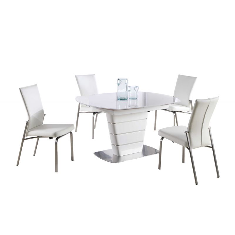Chintaly - Charlotte 5 Pieces Dining Set Table With 4 Molly Side Chairs ...
