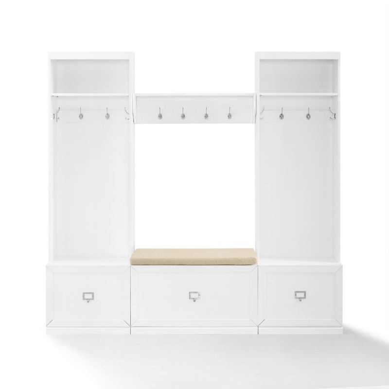 Crosley Furniture - Harper 4 Piece Entryway Set White - Bench, Shelf ...