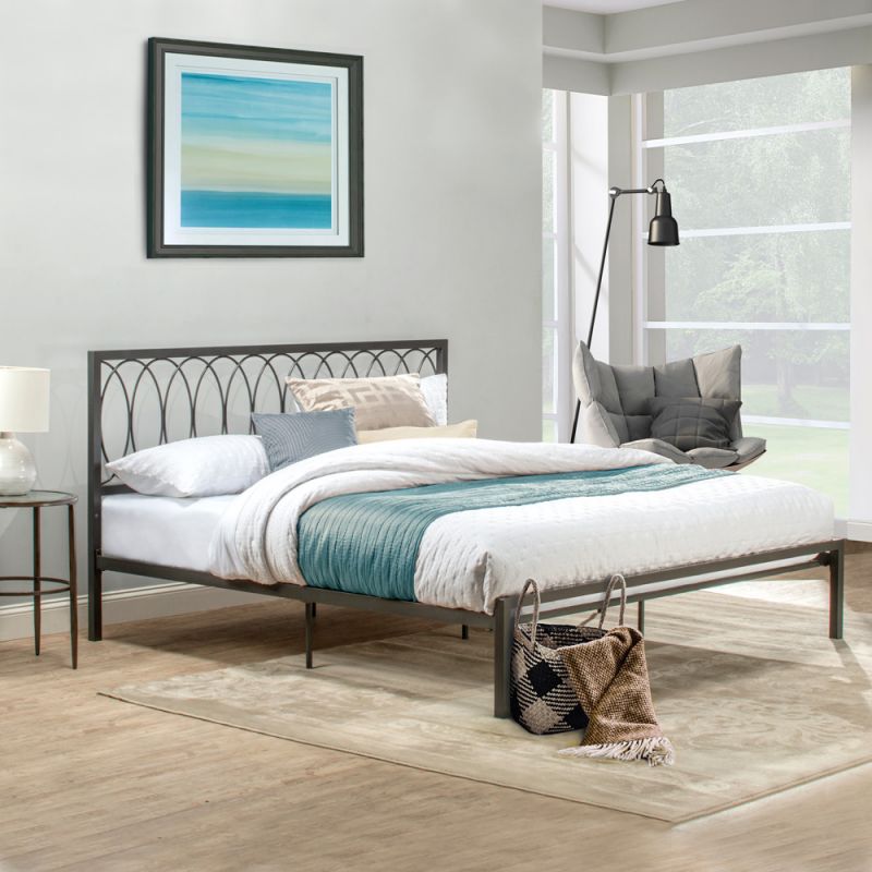 Hillsdale Furniture - Naomi King Metal Bed, Gray - 2605-660