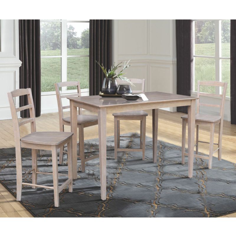 International Concepts - Set of 5 Pcs - 30X48 Counter Height Dining ...