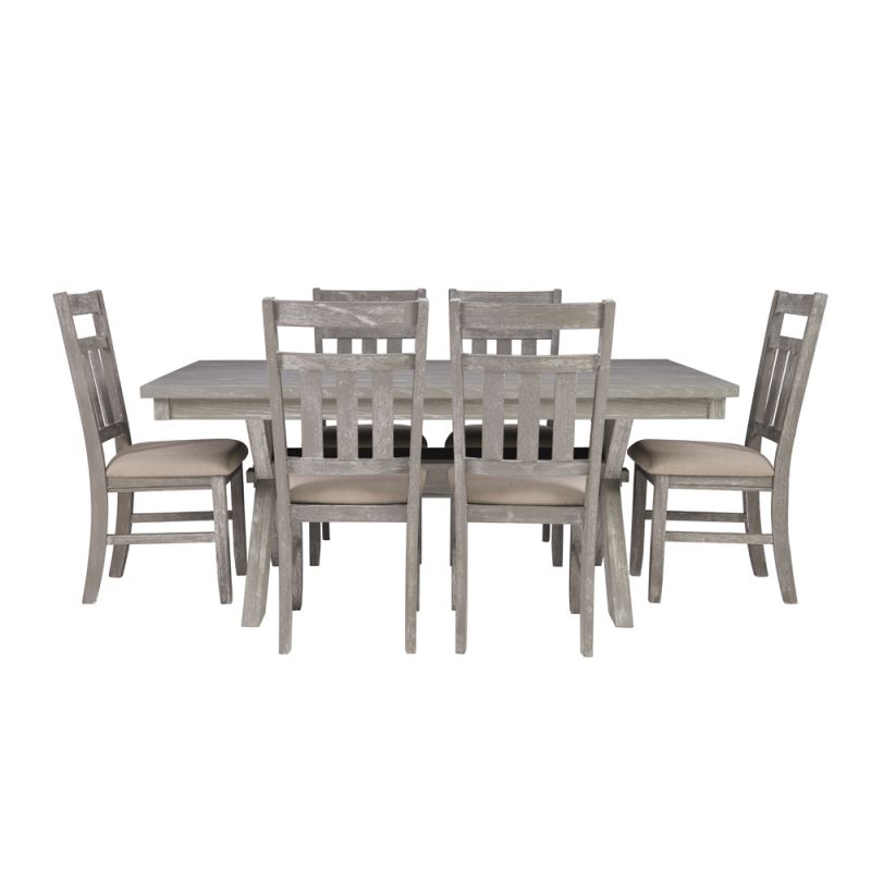 Powell Company - Turino Weathered Grey 7Pc Dining Set - 457-417M2