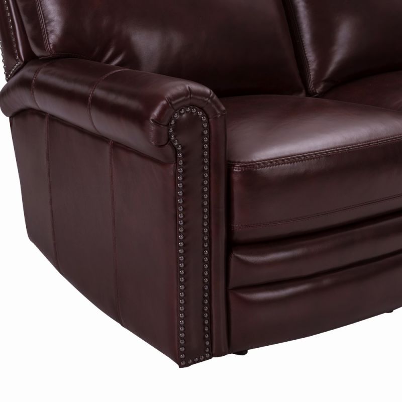 Pulaski - Grant Leather Power Reclining Sofa in Deep Merlot Red - P916