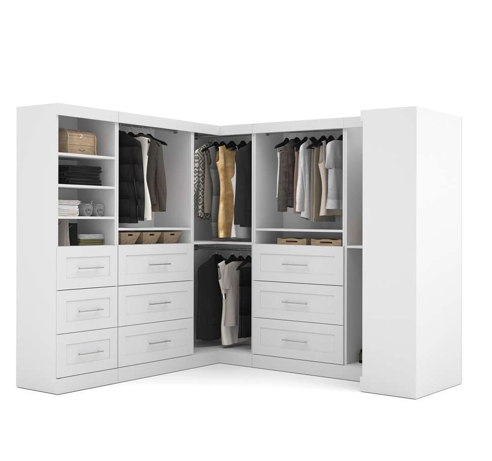 Bestar Pur 83W Walk-In Closet Organizer in white