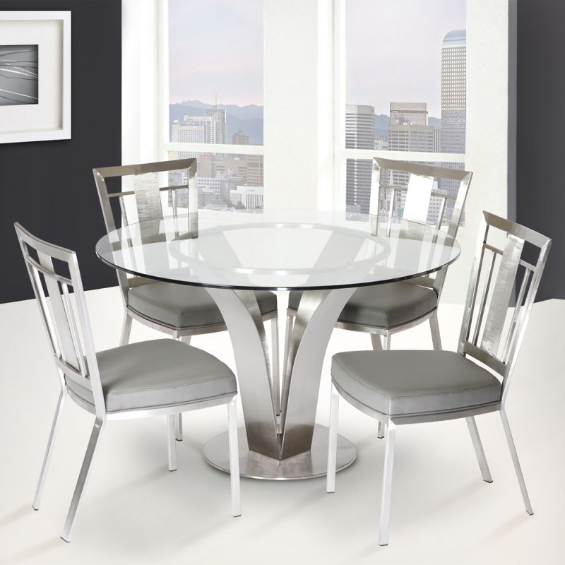 Armen Living - Cleo Contemporary Dining Table In Stainless Steel With ...