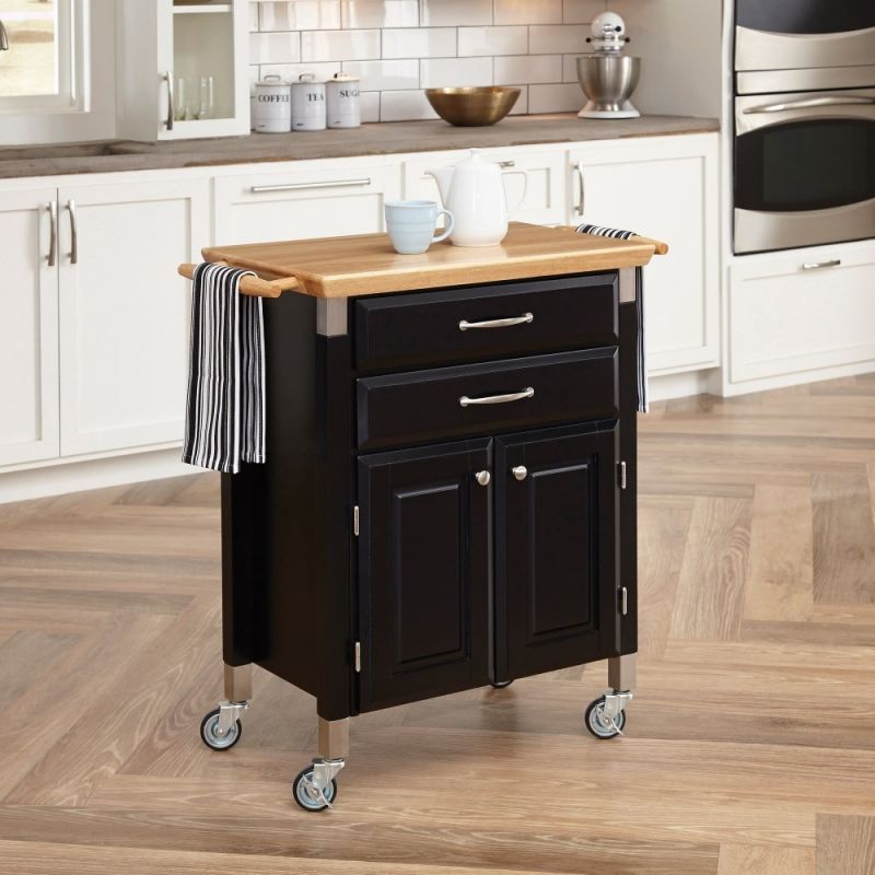 Homestyles Furniture - Dolly Madison Black Kitchen Cart - 4508-95