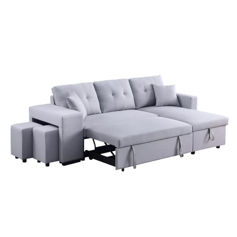 Brayden Light Gray Fabric Sectional Sofa Chaise