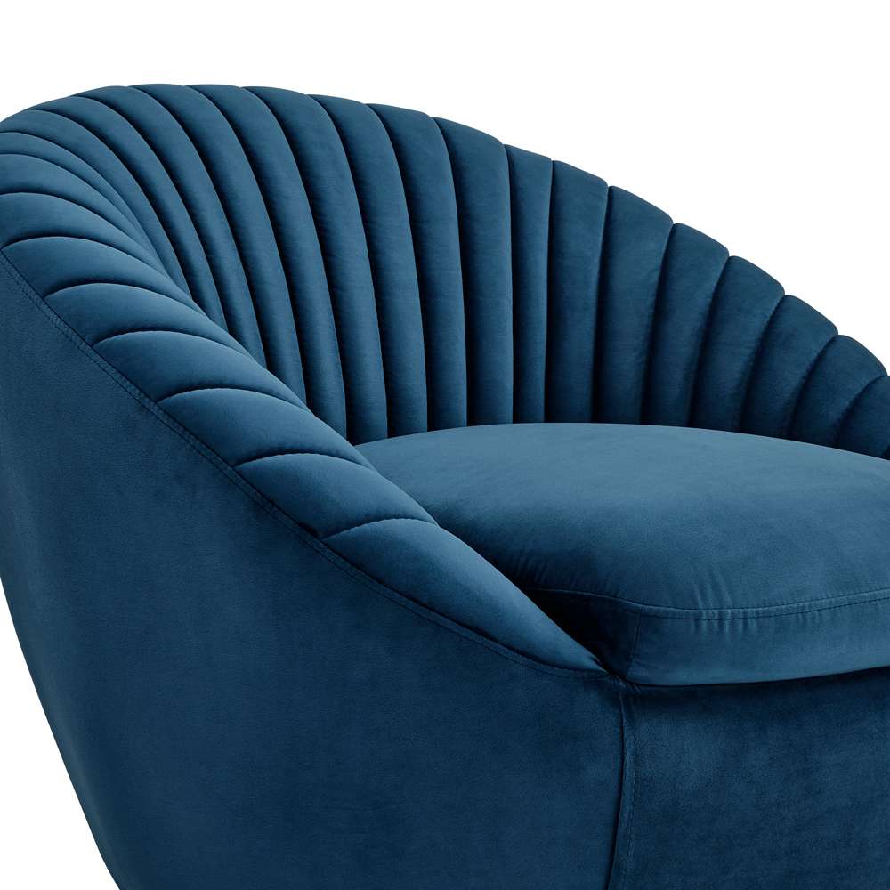 Armen Living Franz 87 in. Modern Blue Leather Sofa LCFR3MBLU - The