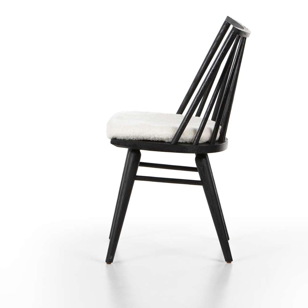 Four Hands - Lewis Windsor Chair W Cushion - Black Oak - 228386-018