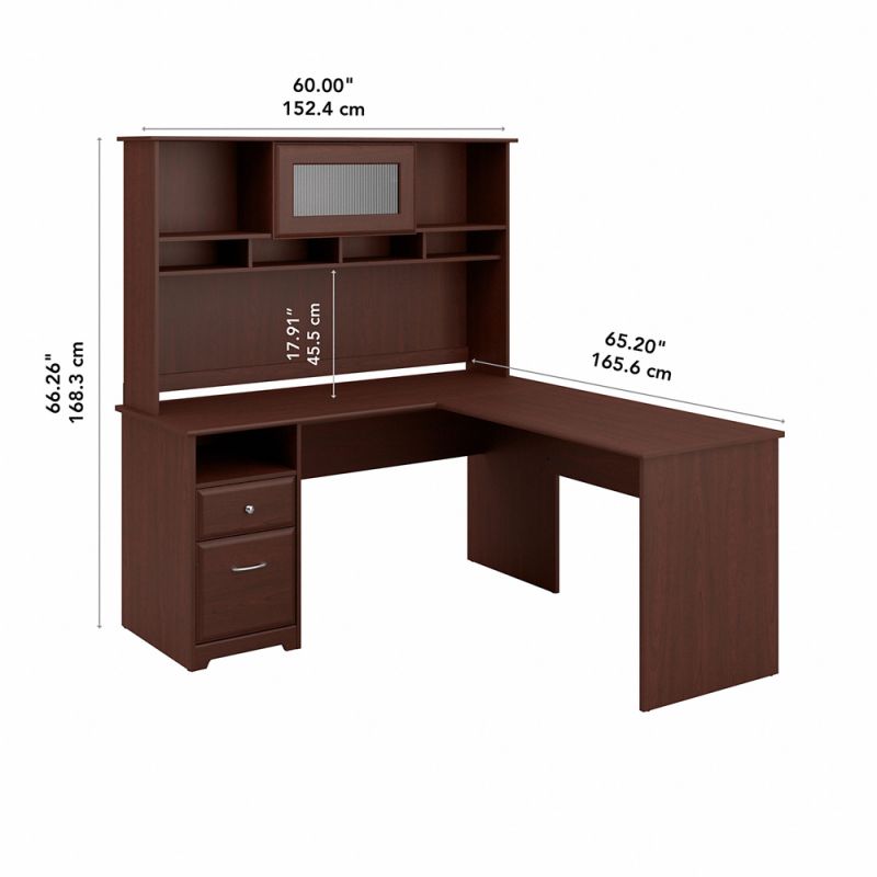 Cabot 60w L Shaped Computer Desk With, Cabot 60w Corner Desk With Hutch