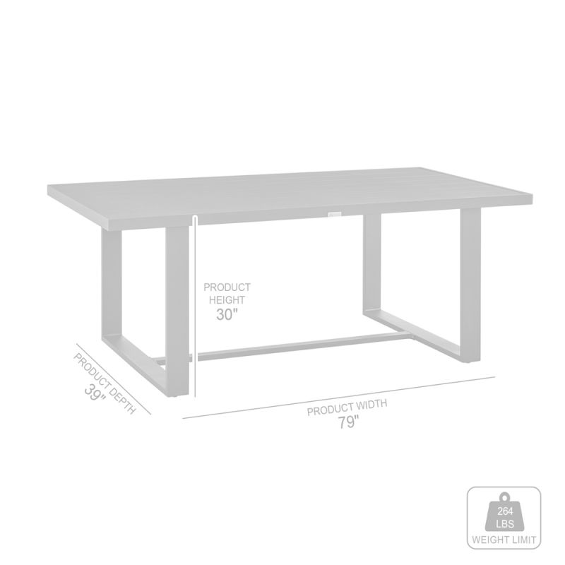 Armen Living - Argiope Outdoor Patio Dining Table in Aluminum ...