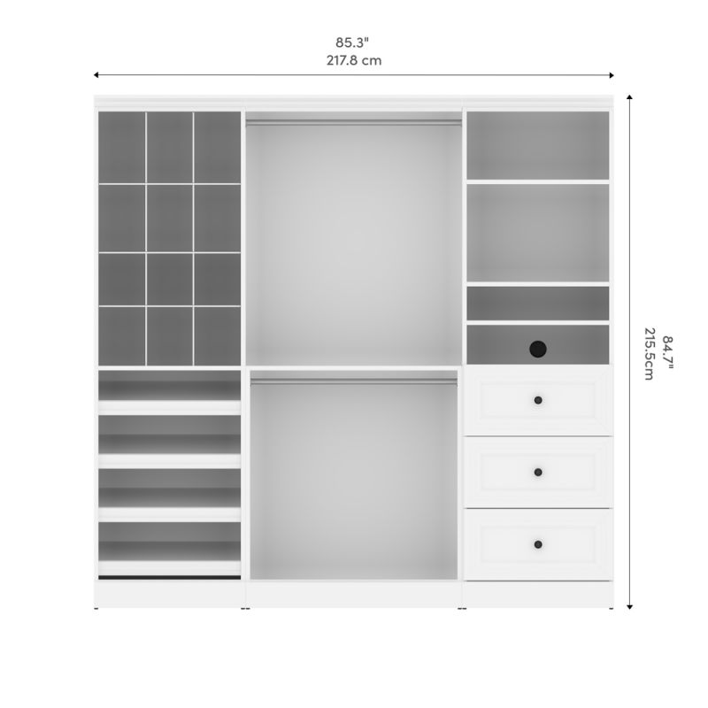 Bestar - Versatile 86“ Closet Organizer in White - 40853-17
