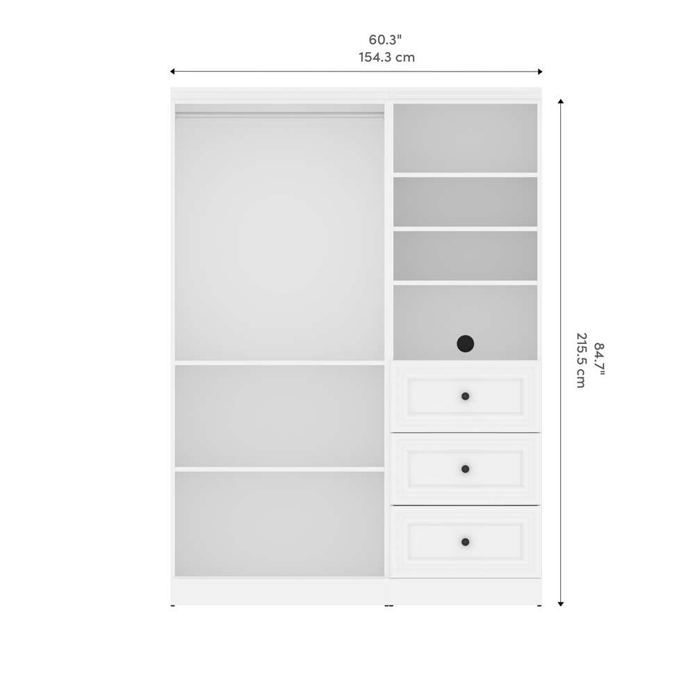 Versatile 108W U-Shaped Walk-In Closet Organizer in White